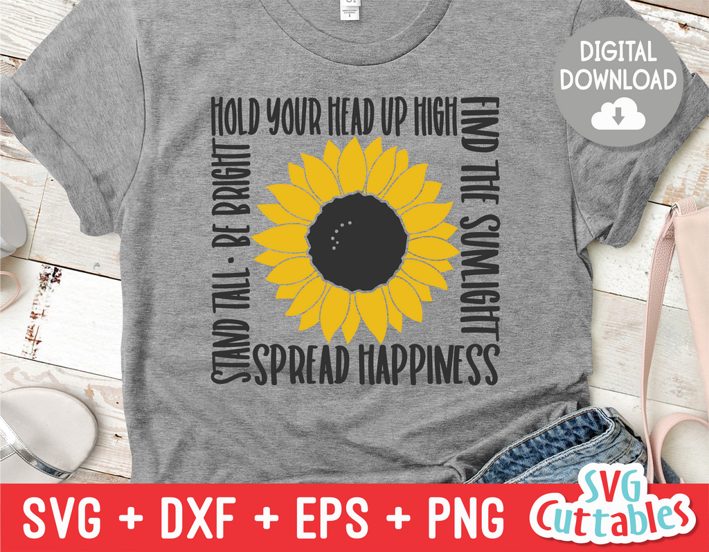 Spread Happiness  |  Sunflower SVG Cut File