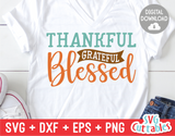 Thankful Grateful Blessed | Autumn | Fall Cut File