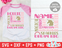 Unicorn Subway Art Template, SVG Cut File