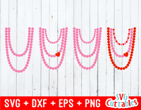 Valentines Day Necklace Set of 4