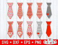Valentines Day Ties set of 10