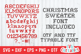 Christmas Sweater, Set of 4 templates and Font ,svg bundle, Ugly Christmas Sweater