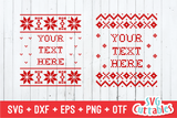 Christmas Sweater, Set of 4 templates and Font ,svg bundle, Ugly Christmas Sweater
