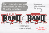 Band svg Cut File - Band Template 0010- svg - eps - dxf - png - Marching Band