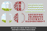 Cheer and Football Canva Frame Template - Drag and Drop - Sublimation - Editable Canva Frame - PNG