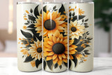 Sunflower 20 oz Skinny Tumbler png Design - Sublimation Tumbler Wrap