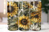 Sunflower 20 oz Skinny Tumbler png Design - Sublimation Tumbler Wrap