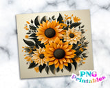 Sunflower 20 oz Skinny Tumbler png Design - Sublimation Tumbler Wrap