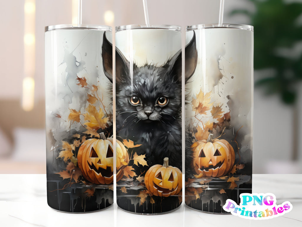 Halloween Bat 20 oz Skinny Tumbler png Design - Sublimation Tumbler Wrap - png File - Straight and Tapered - Digital Download
