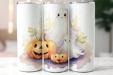 Halloween Ghost and Pumpkins 20 oz Skinny Tumbler png Design - Sublimation Tumbler Wrap - png File - Straight and Tapered - Digital Download
