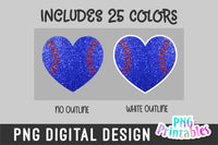 Glitter Baseball Heart png