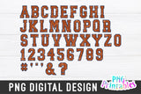 Glitter Sport Alphabet png Orange and Navy Blue