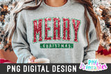 Merry Christmas Sequin png - Christmas Sublimation