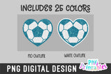 Glitter Soccer Ball Heart png Bundle
