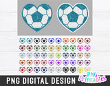 Glitter Soccer Ball Heart png Bundle