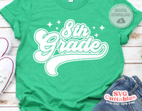 8th Grade Retro Swoosh Cut File
