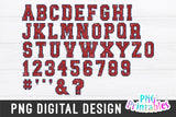 Glitter Sport Alphabet png Red and Navy Blue