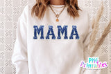 Sequin Sport Alphabet Royal Blue and White | Sublimation PNG