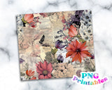 Floral 20 oz Skinny Tumbler png Design