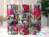 Punk Rock Floral 20 oz Skinny Tumbler png Design