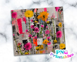 Punk Rock Floral 20 oz Skinny Tumbler png Design