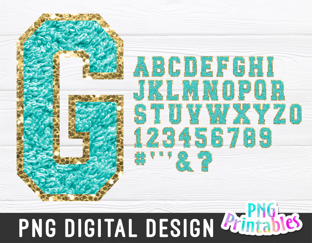 Chenille Alphabet png - Mint Alphabet