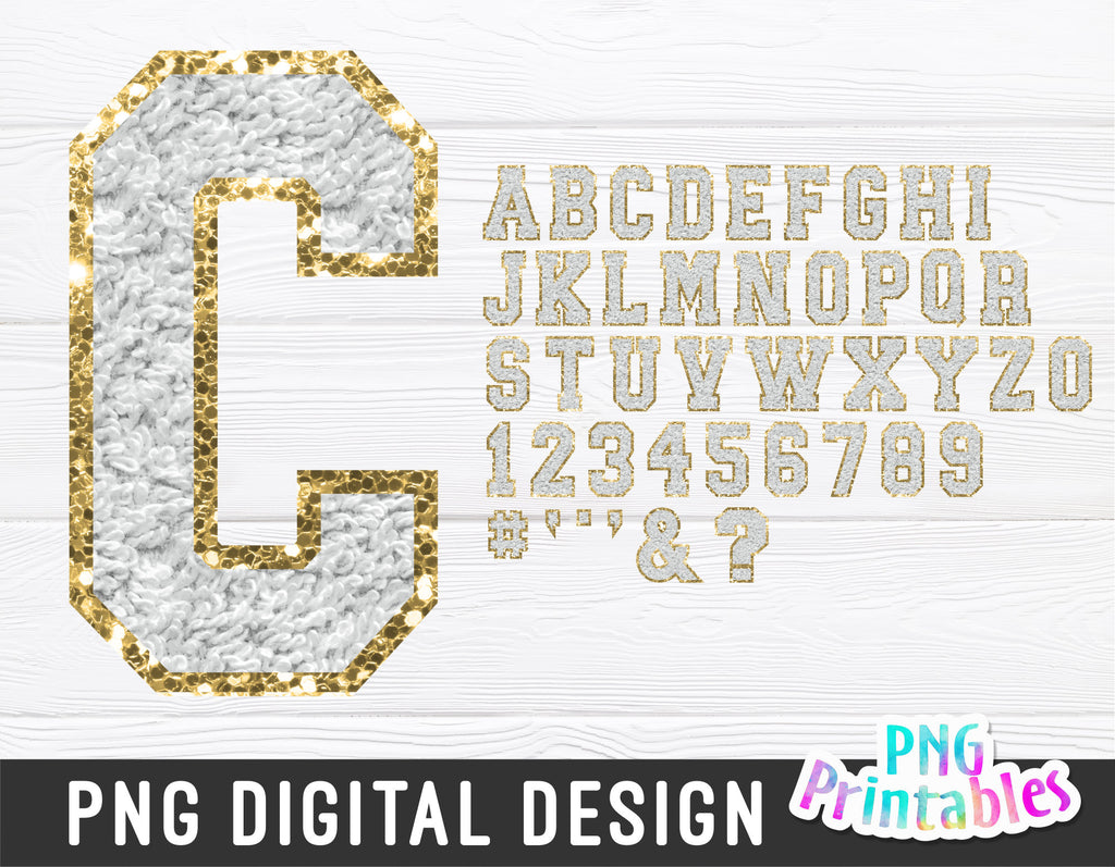 Chenille Alphabet png - White Alphabet