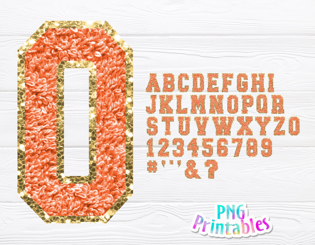 Chenille Alphabet png - Orange Alphabet