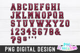 Sequin Sport Alphabet Maroon and Black | Sublimation PNG
