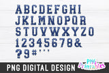 Sequin Sport Alphabet Royal Blue and White | Sublimation PNG