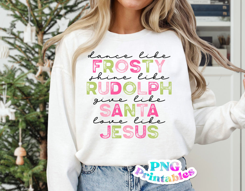Frosty Roudolph Santa Jesus | Sublimation PNG