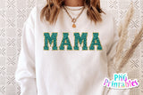 Chenille Alphabet Teal and Gold | Sublimation PNG