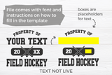 Field Hockey Template 0010 | SVG Cut File