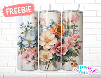 Pastel Florals 20 oz Tumbler Wrap