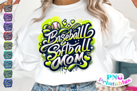 Baseball and Softball Mom | PNG Sublimation File