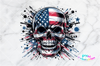 American Flag Skull | Fourth of July | PNG Sublimation File