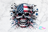 American Flag Skull | Fourth of July | PNG Sublimation File