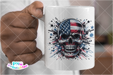 American Flag Skull | Fourth of July | PNG Sublimation File