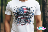 American Flag Skull | Fourth of July | PNG Sublimation File