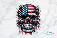 American Flag Skull | Fourth of July | PNG Sublimation File