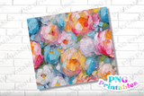 Impasto Painted Floral 20 oz Skinny Tumbler - Sublimation Tumbler Wrap PNG