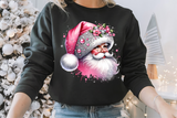 Pink Santas With Rhinestones and Glitter | Christmas Sublimation PNG