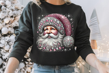 Pink Santas With Rhinestones and Glitter | Christmas Sublimation PNG