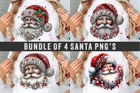 Santas With Rhinestones and Glitter | Christmas Sublimation PNG