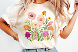 Faux Embroidery Wildflower Pocket | PNG Sublimation File