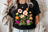 Faux Embroidery Wildflower Pocket | PNG Sublimation File