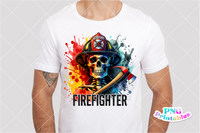 Firefighter Skeleton | PNG Sublimation File