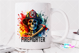 Firefighter Skeleton | PNG Sublimation File