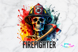 Firefighter Skeleton | PNG Sublimation File