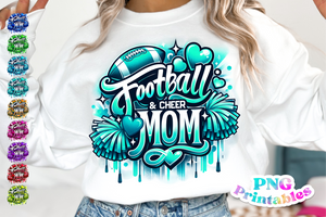 Football and Cheer Mom | PNG Sublimation File